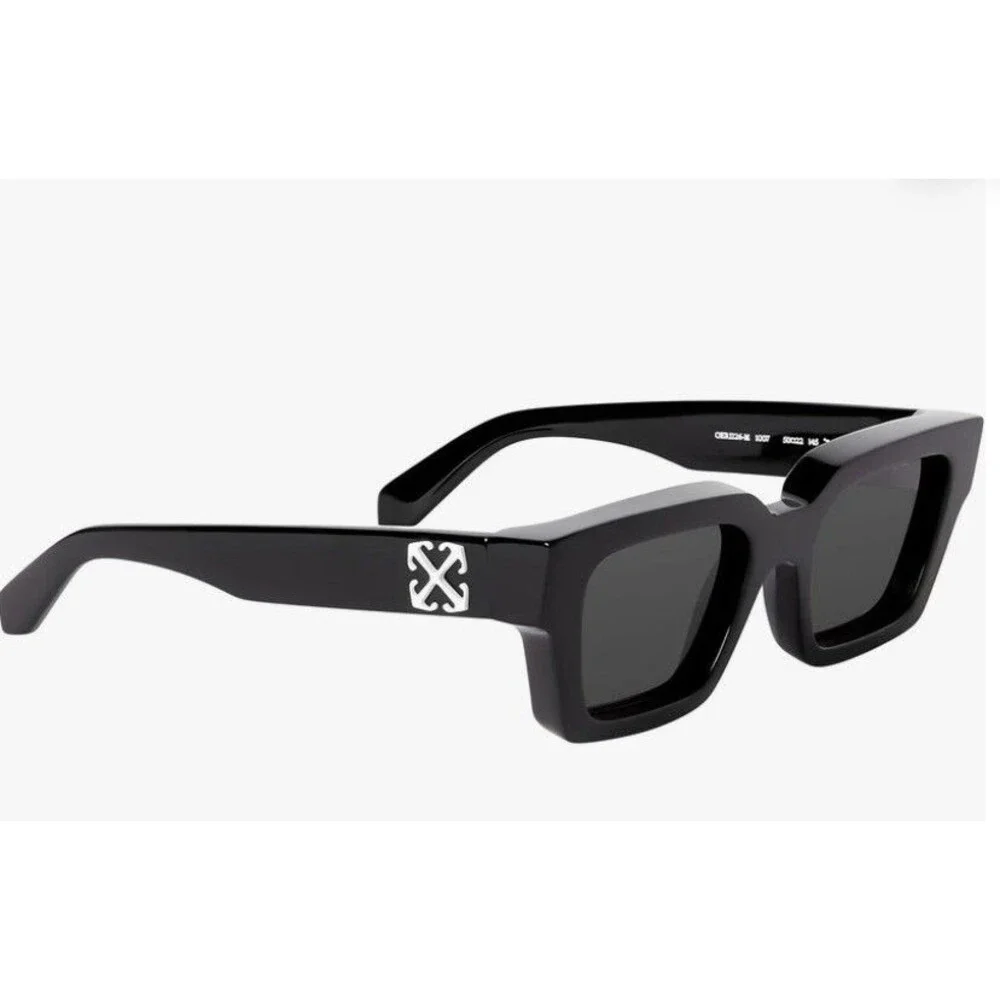 NWT Off-White Virgil Sunglasses Black Dark Grey Lenses White Arrow LogoOERI126 5